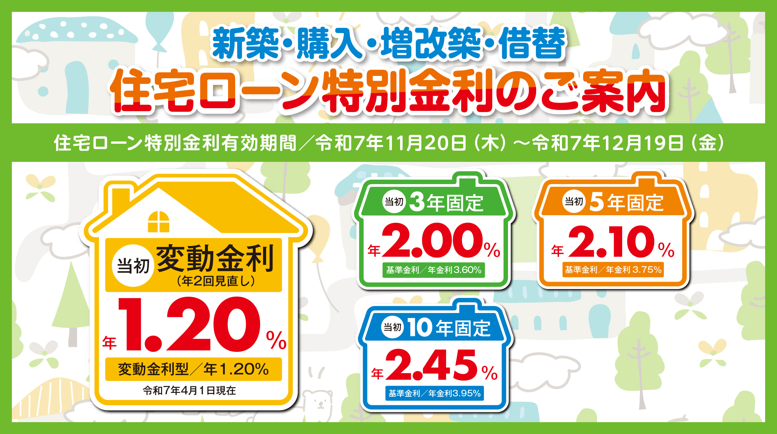 特別金利キャンペーン住宅ローン