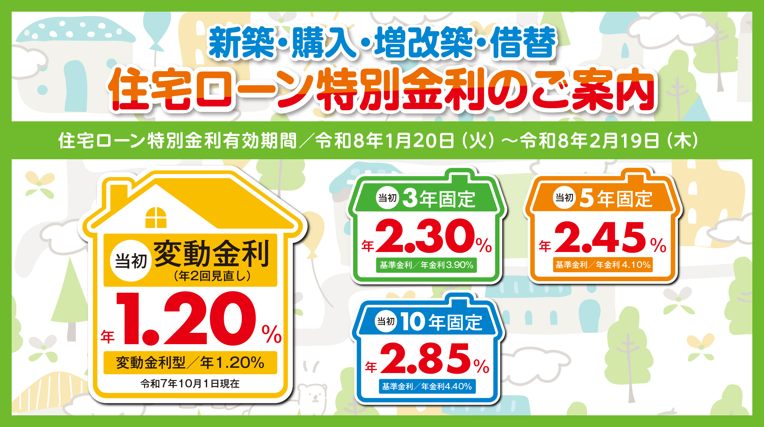 特別金利キャンペーン住宅ローン