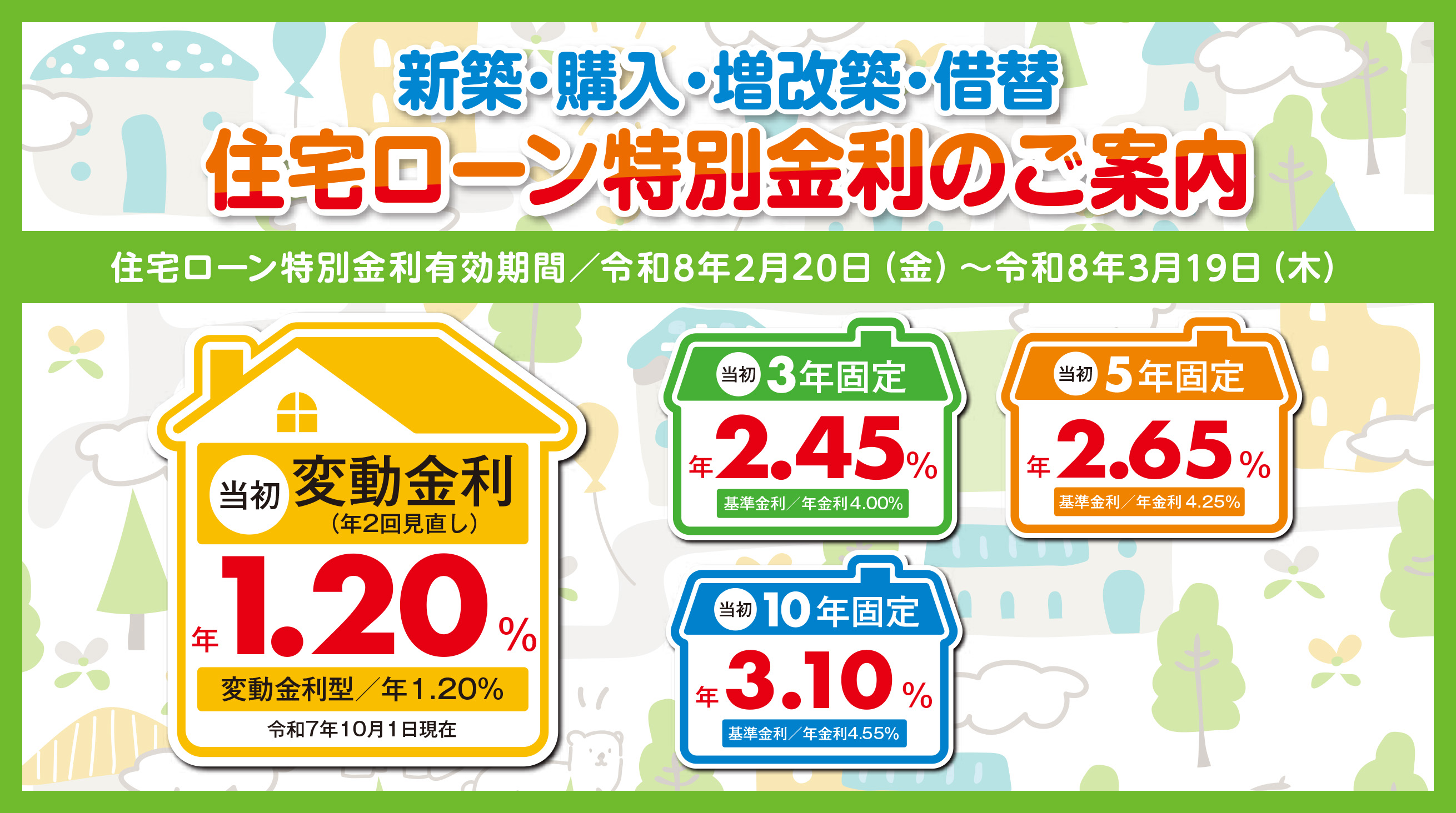 特別金利キャンペーン住宅ローン