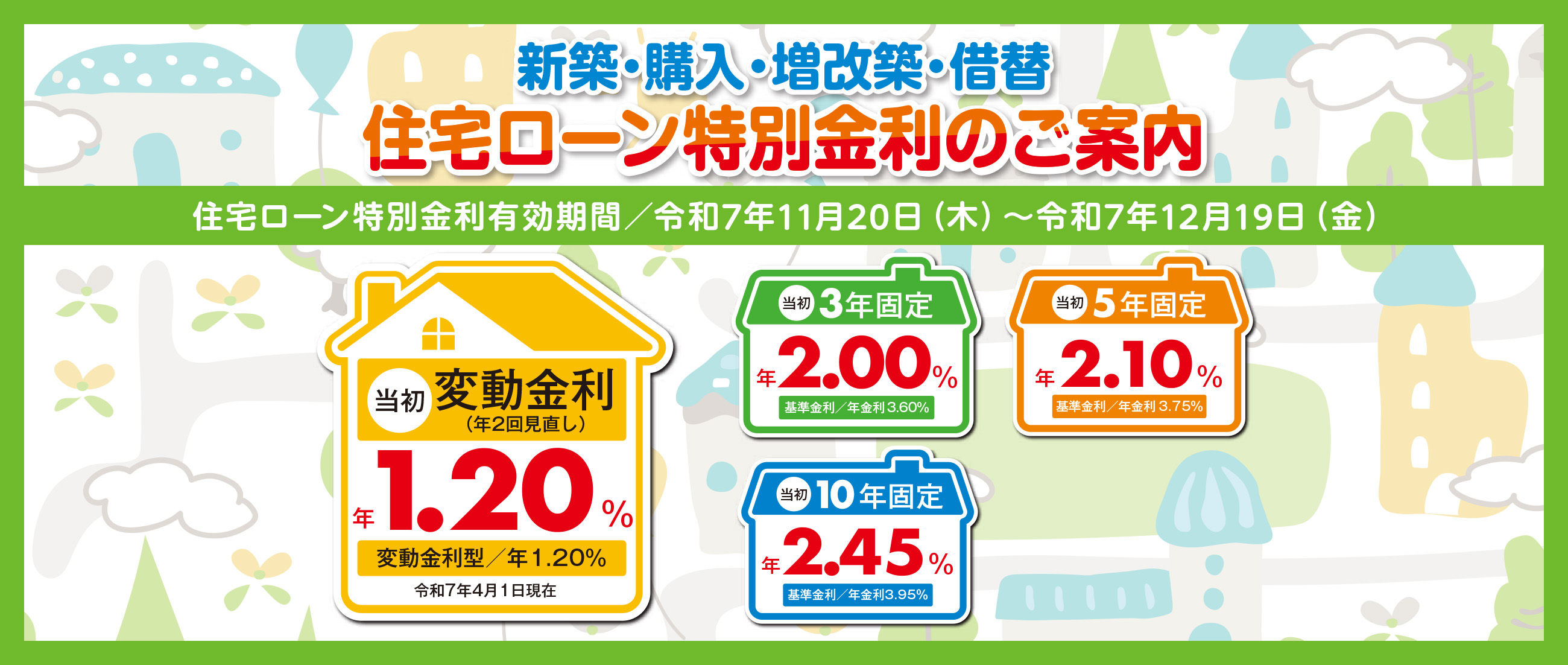 特別金利キャンペーン住宅ローン